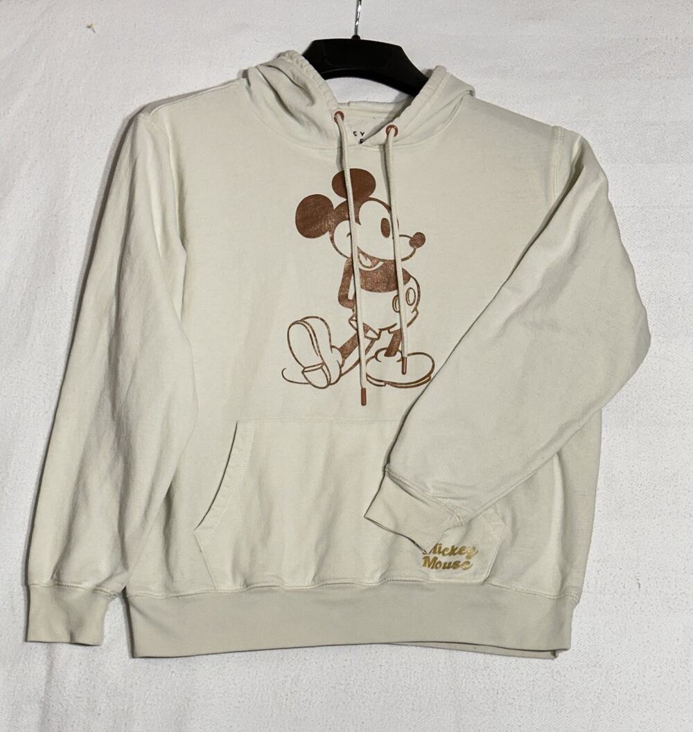 Disney Mickey Mouse Hoodie Sweatshirt XXL Youth Teen Cream Rose Gold READ